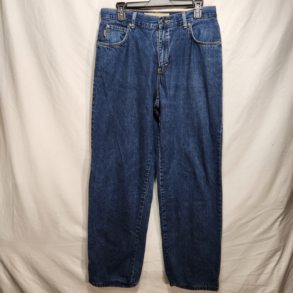 Cabela's Casuals Womens Red Fleece‎ Lined Straight Blue Denim Jeans Size 12